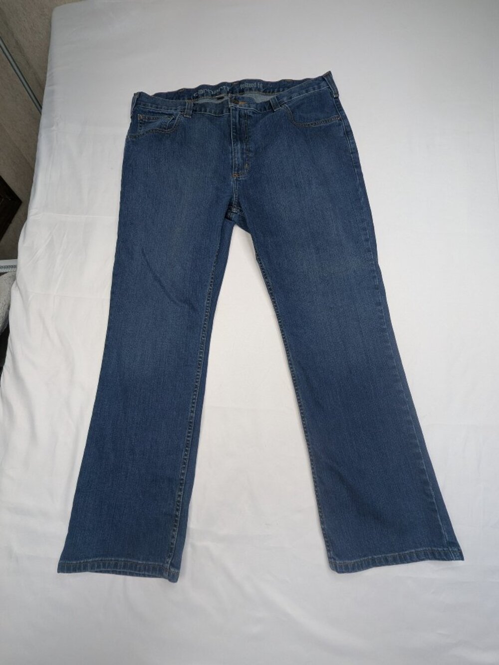 Carhartt Men's Relaxed Straight Rugged Flex Work Jeans 40x30 Blue - Picture 2 of 12